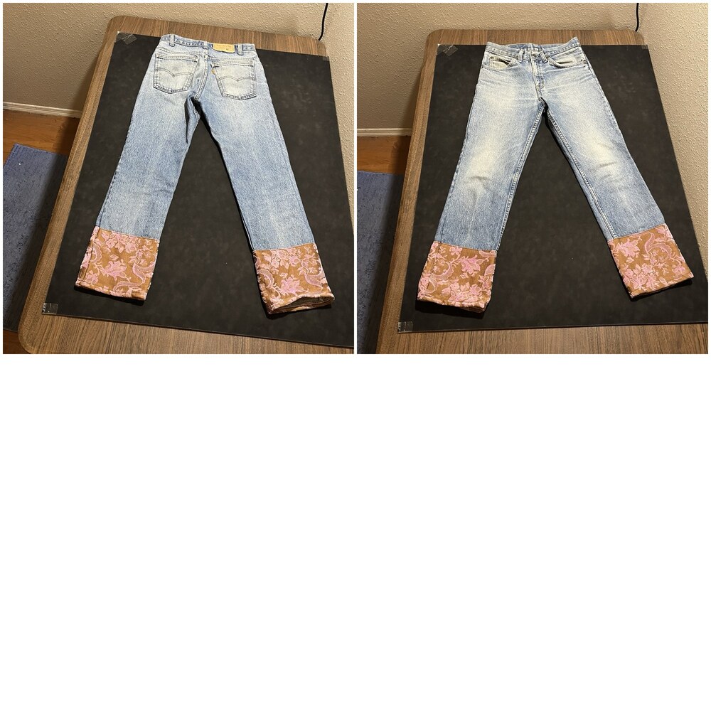 Vintage Levis 1970s Hippie Kurt Cobain Jeans 28x28 USA Woodstock Patchwork Levi - Picture 16 of 16
